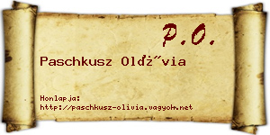 Paschkusz Olívia névjegykártya